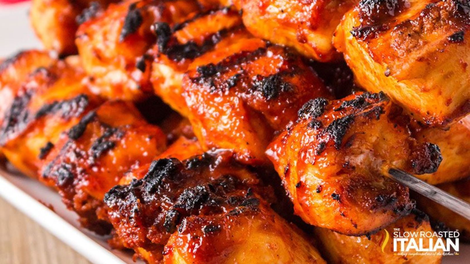 Grilled bbq chicken on a plate.