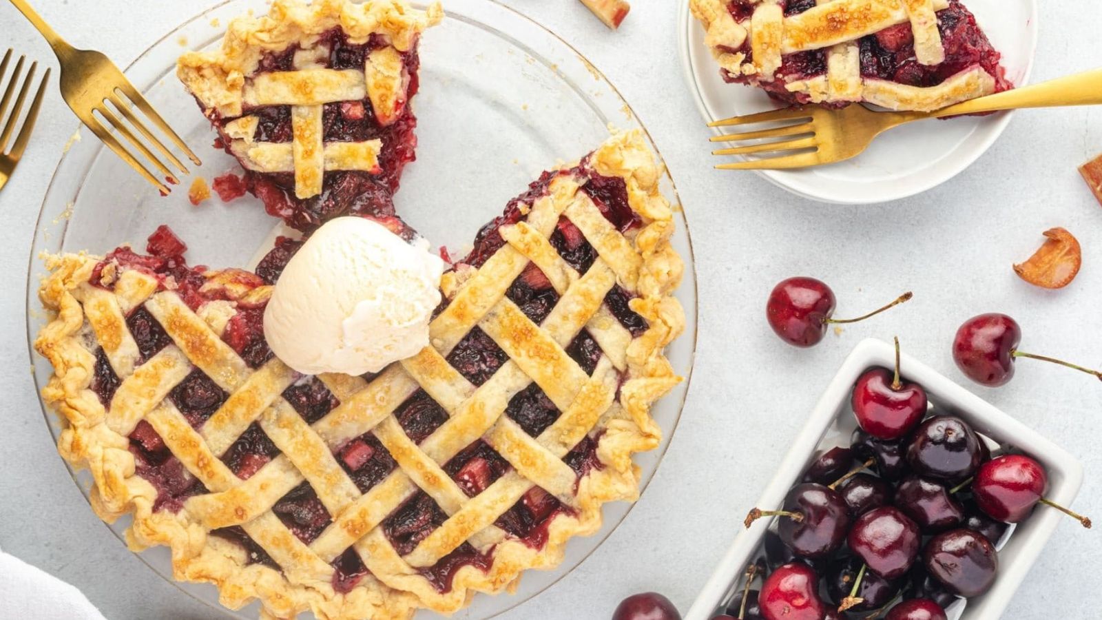 Cherry rhubarb pie.