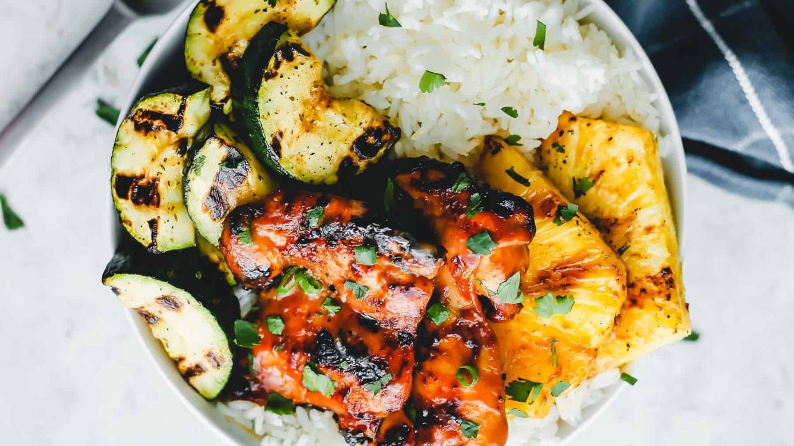 Huli-huli chicken on a plate.