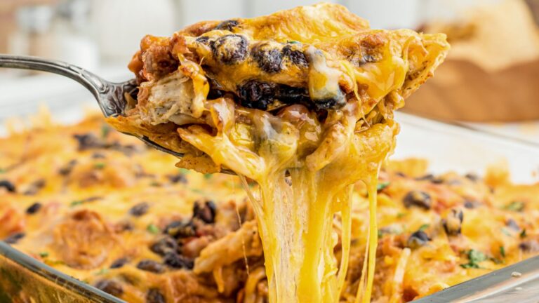 Mexican casserole pulled cheese.