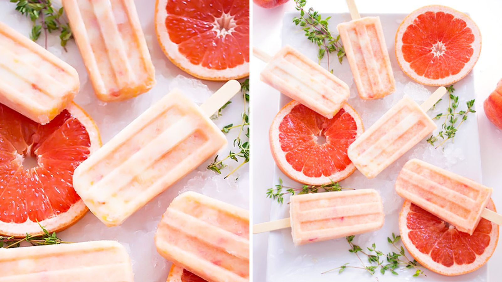 Popsicles with peaches.