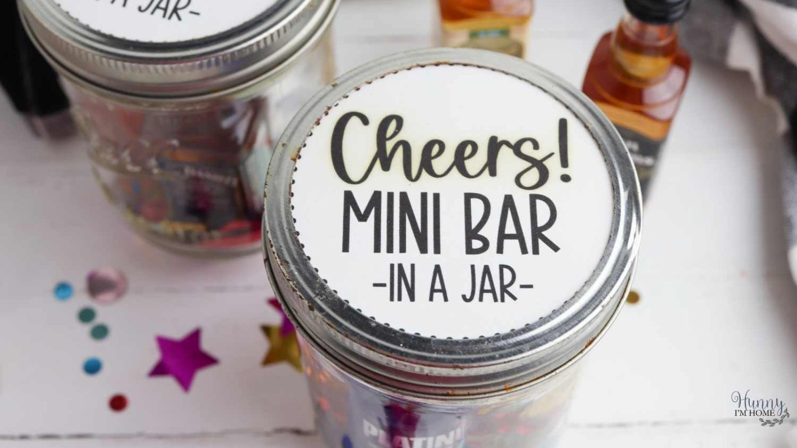 Jar with label on top.