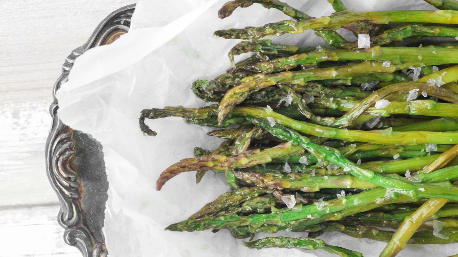 Balsamic asparagus on a plate.