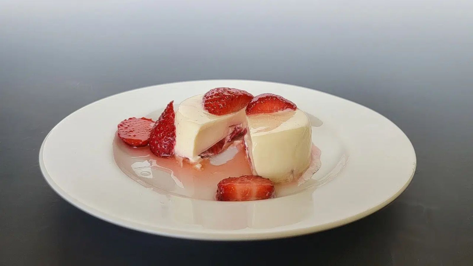 Panna cotta on a plate.