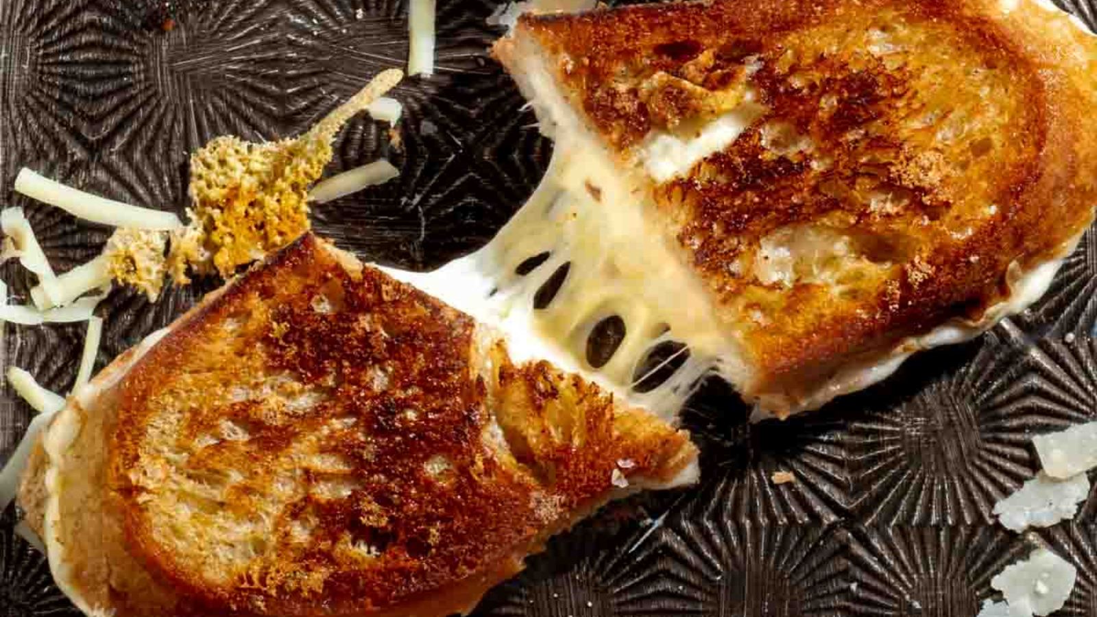 Sourdough bread with pulled cheese.