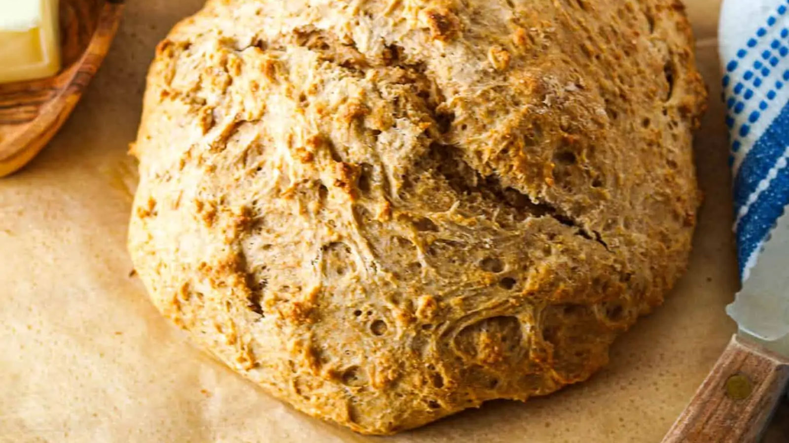 Whole loaf of beer bread.