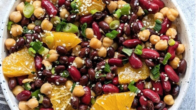 Bean salad with orange sesame.