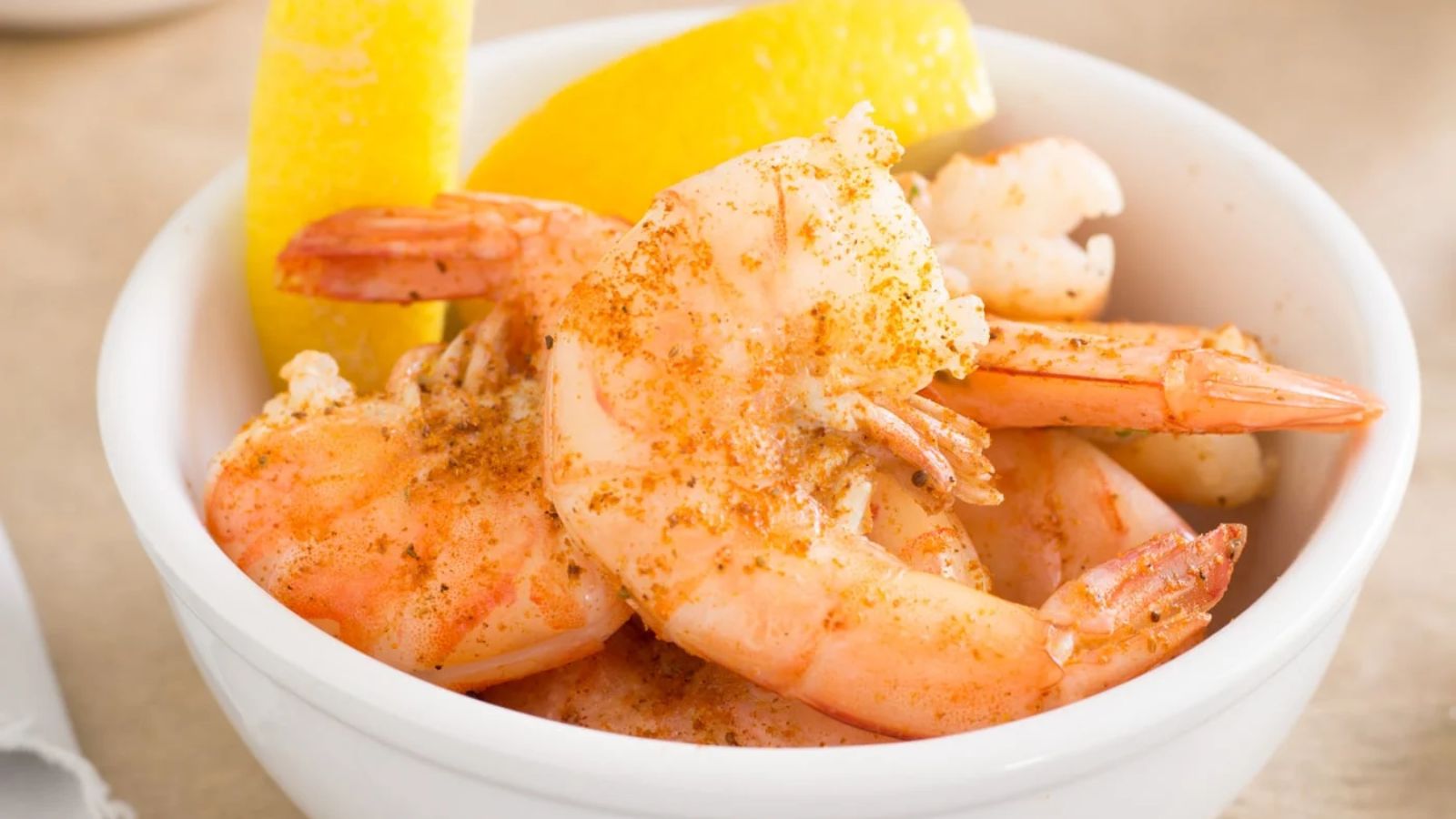 Shrimp with lemon.