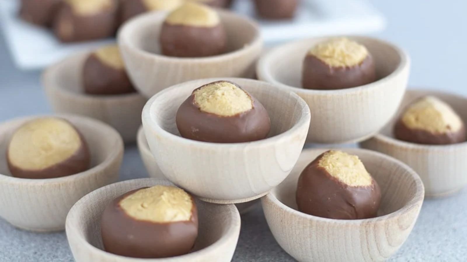 Buckeye candy in bowls.