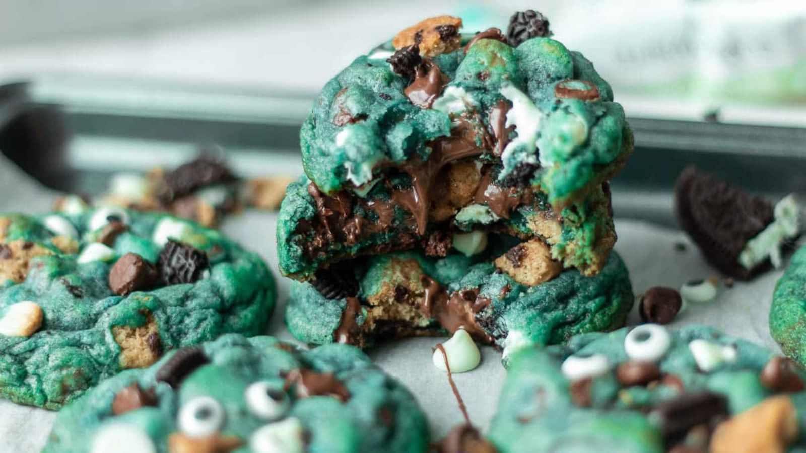 Cookie monster cookies with bite.