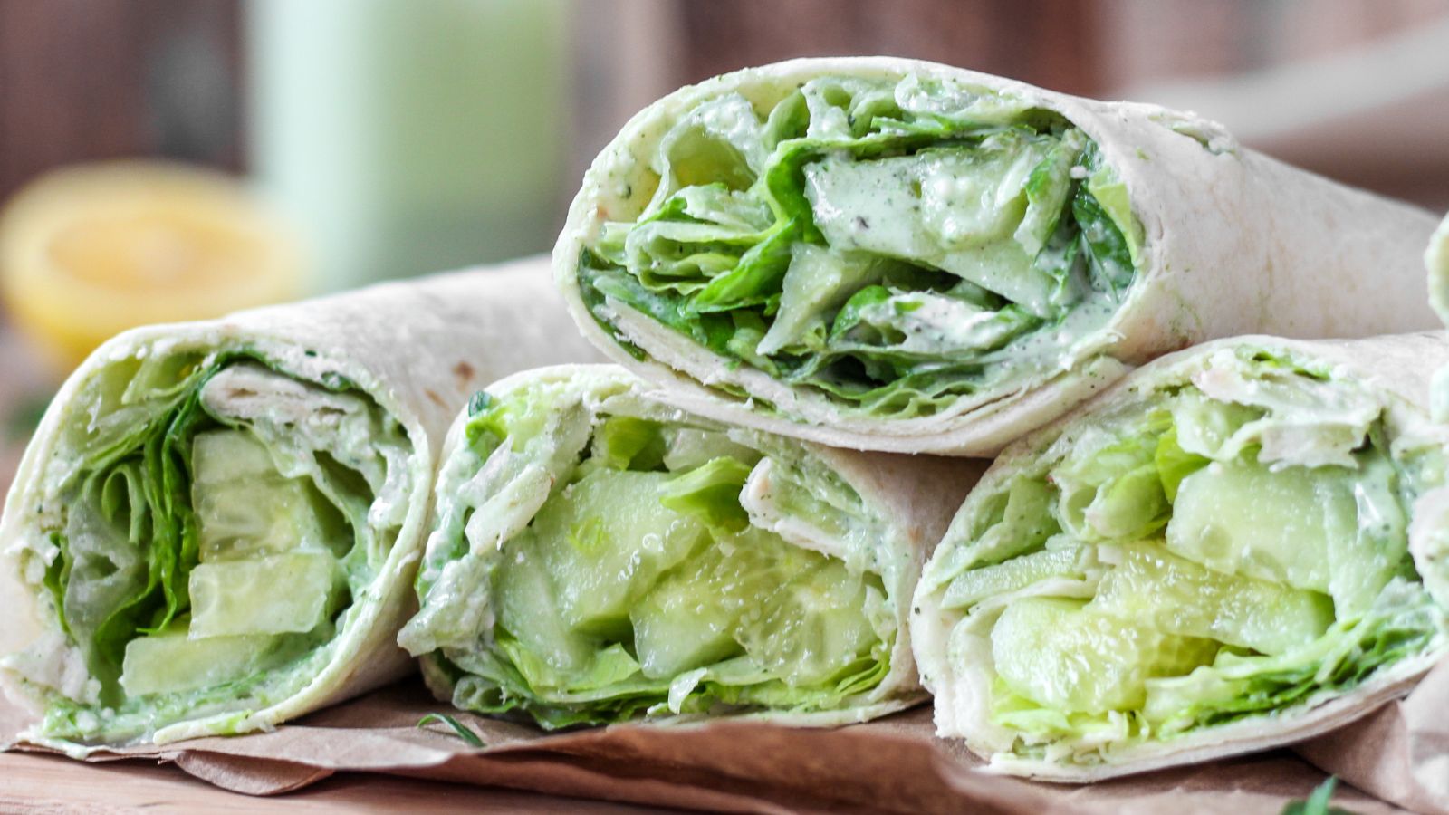 Cucumber wraps on a plate.