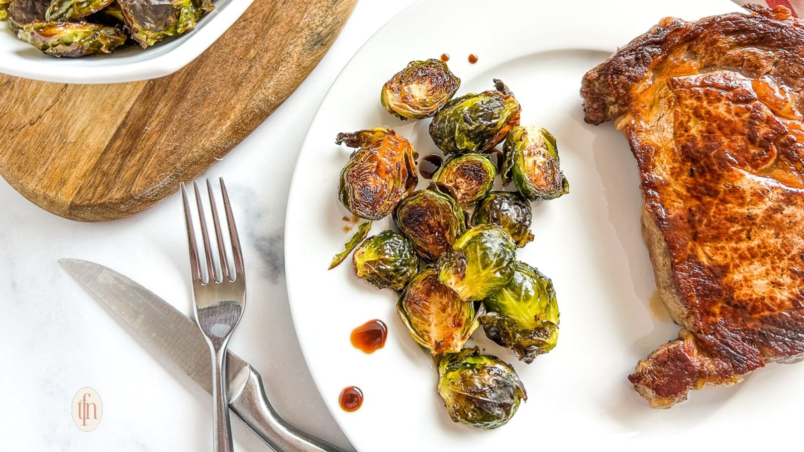 Brussel sprouts on a plate.