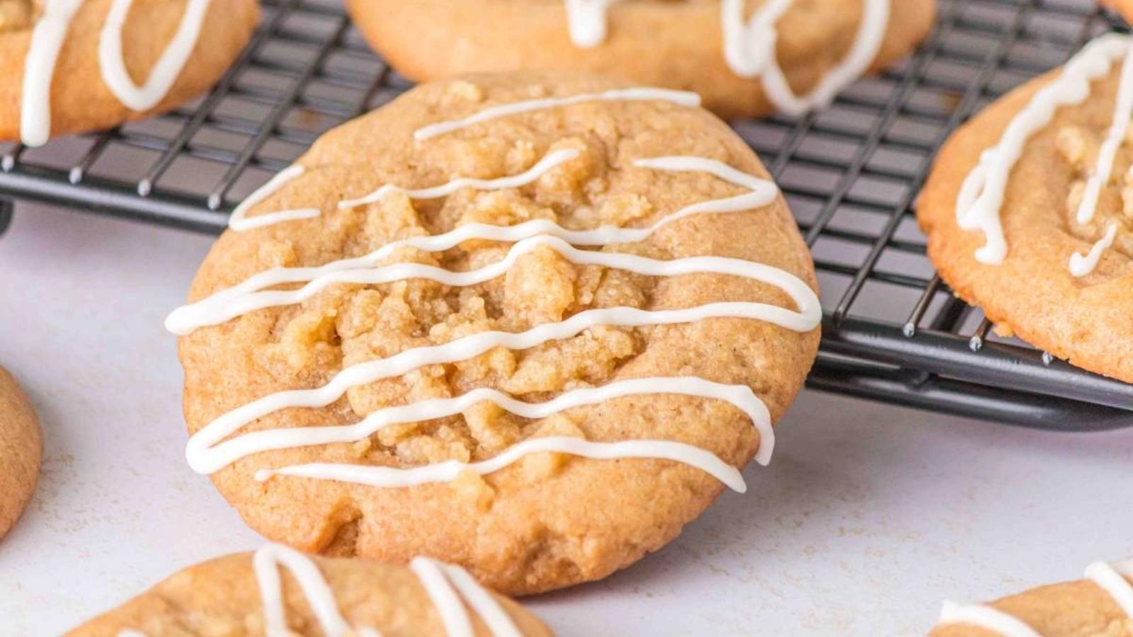 Coffee cake cookie with drizzle.
