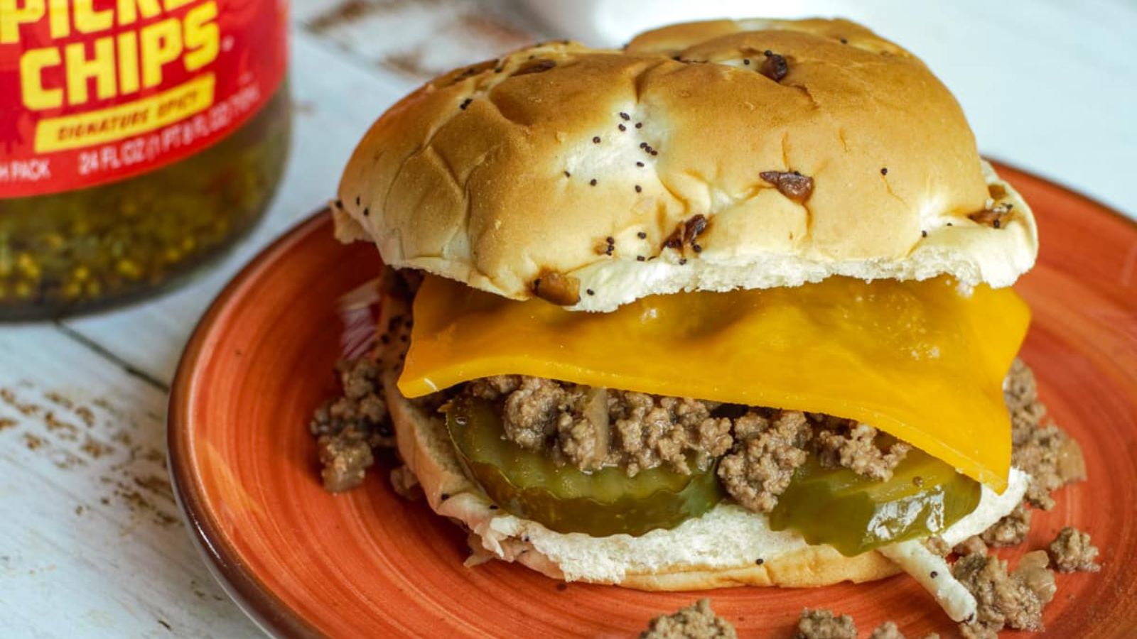 Dutch oven burger on a plate.