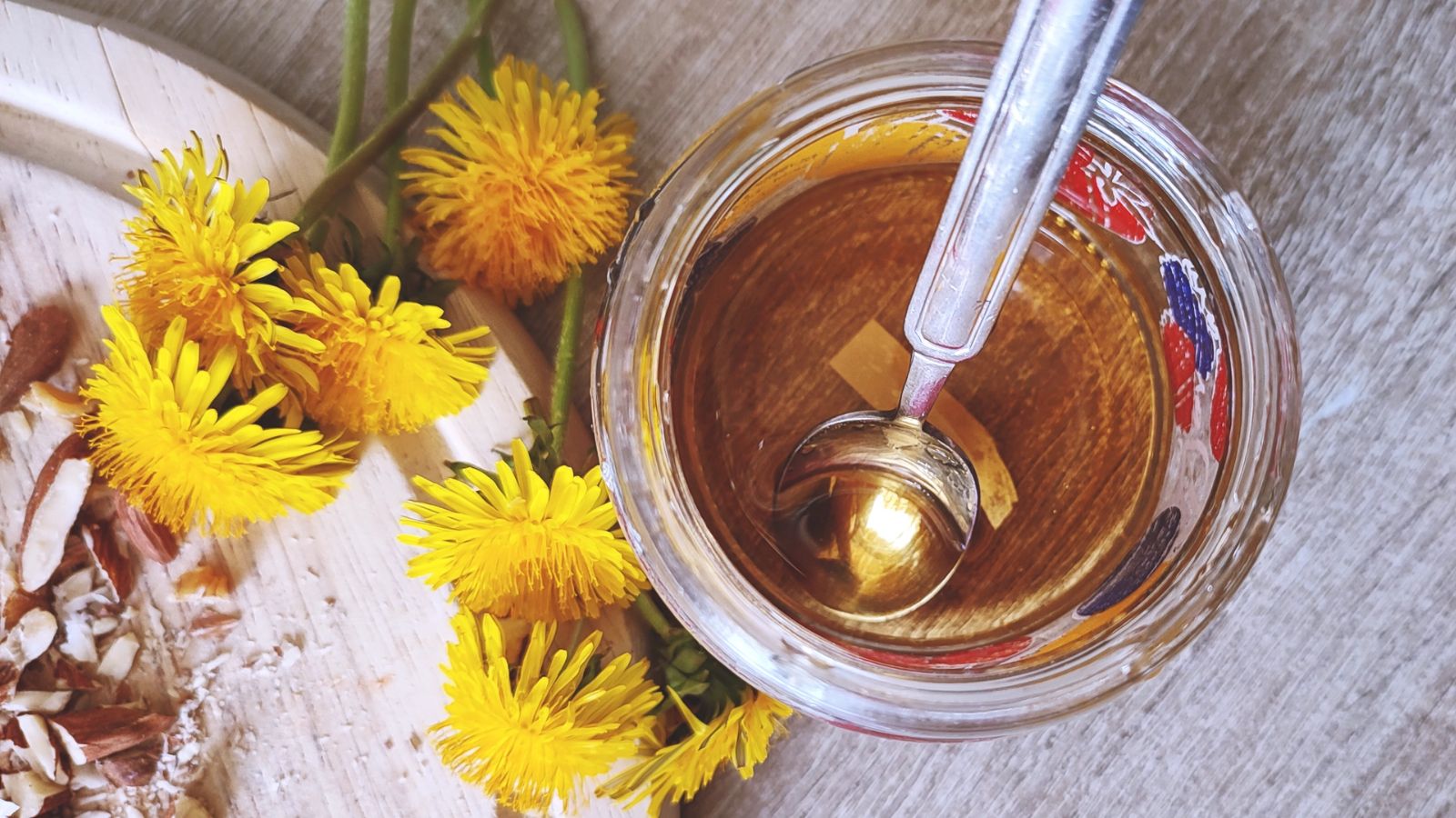 Honey in a glass.