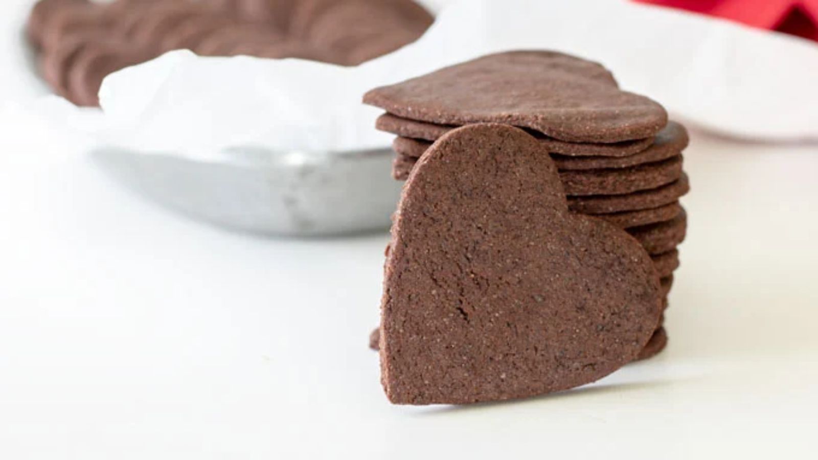 Heart shaped chocolate cookies.