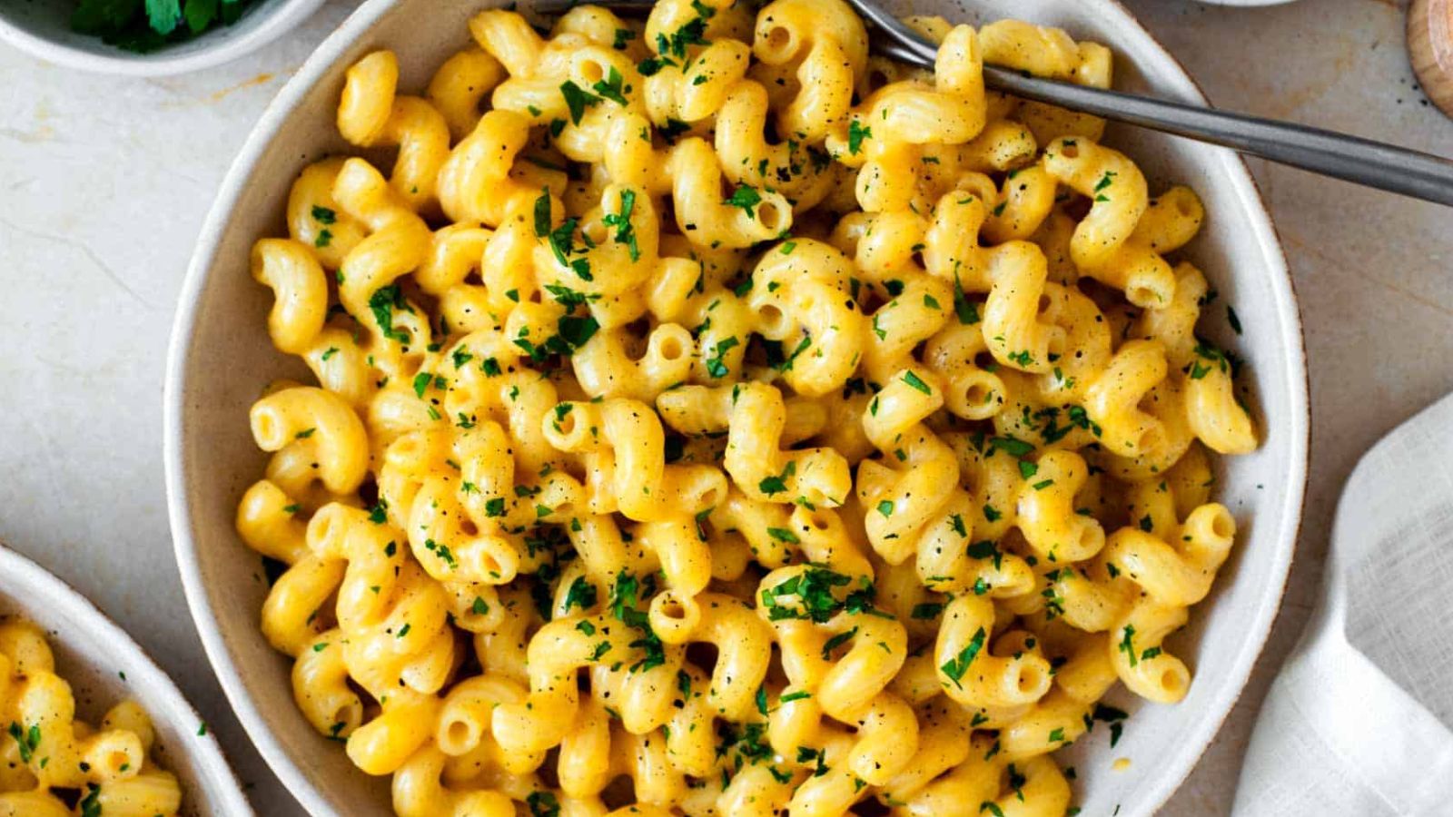 Mac and cheese on a plate.