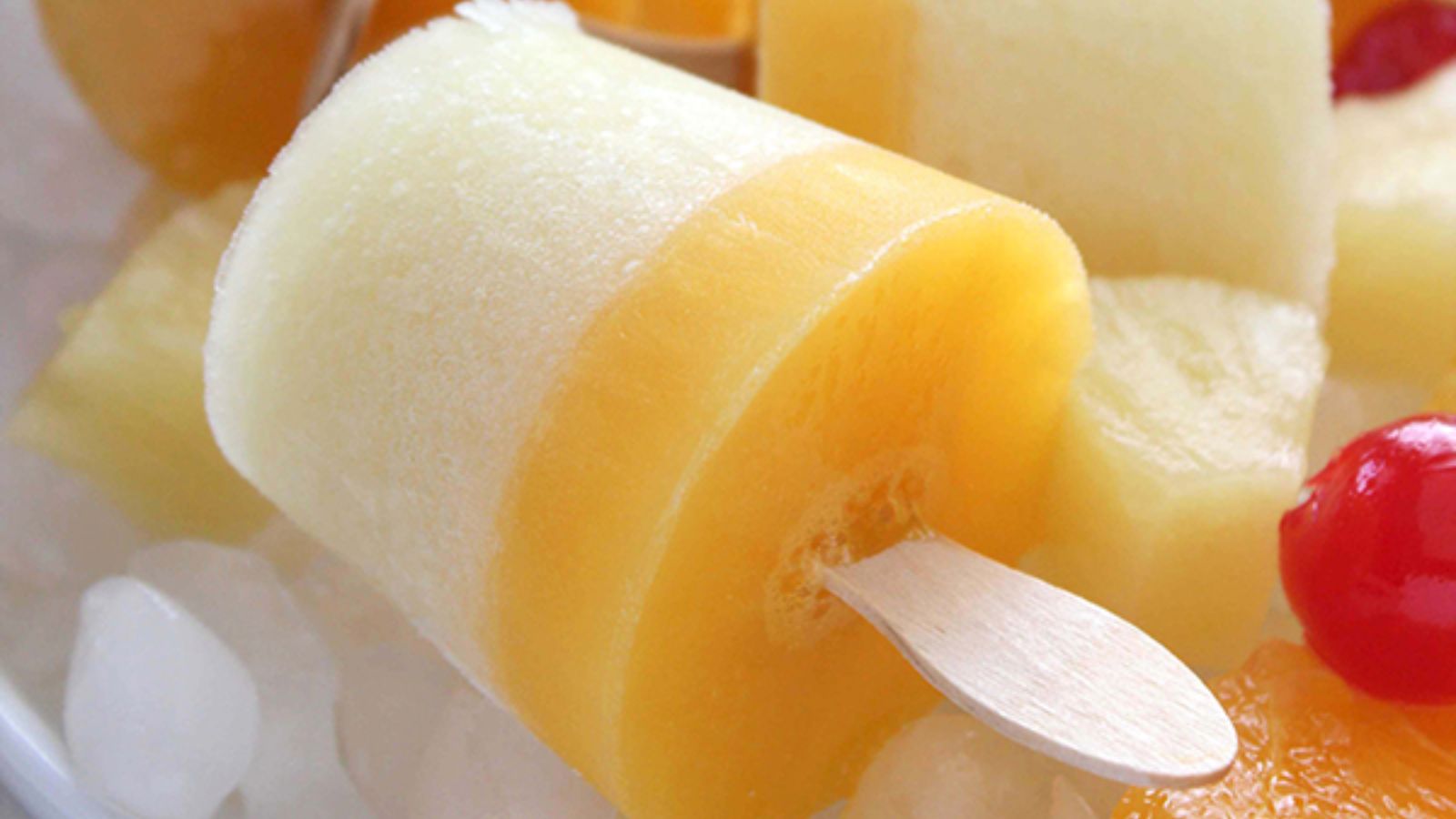 Close up shot of popsicle.