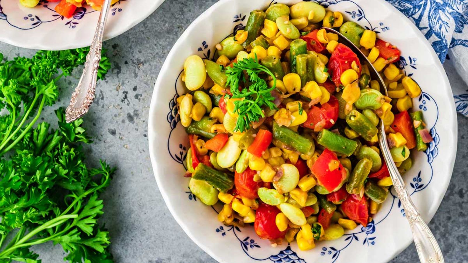 Succotash in a bowl.