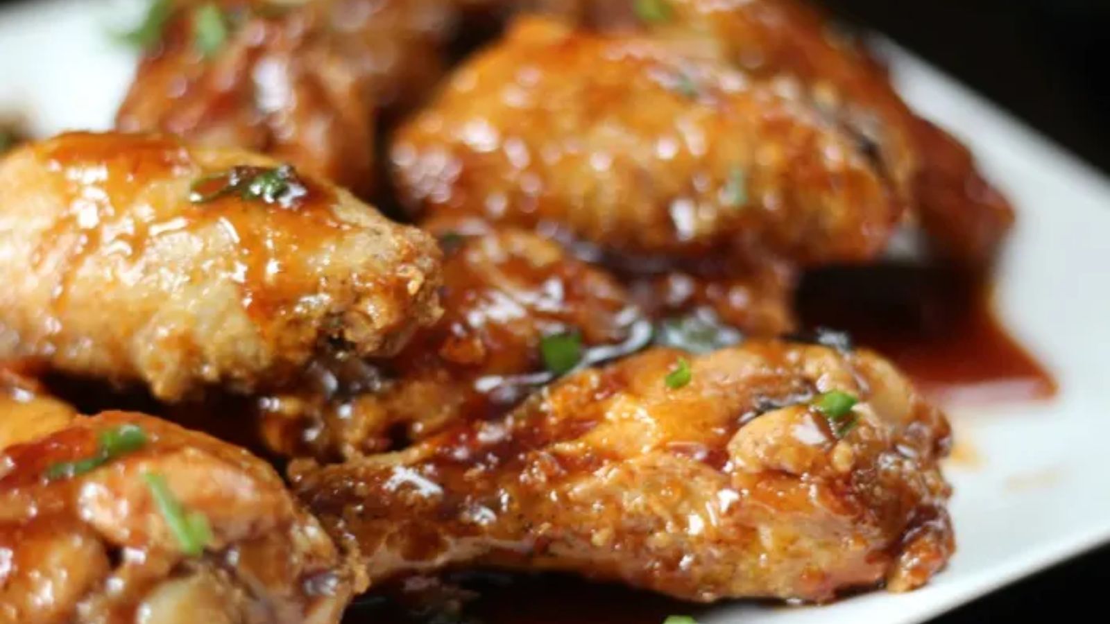 Baked wings close up shot.