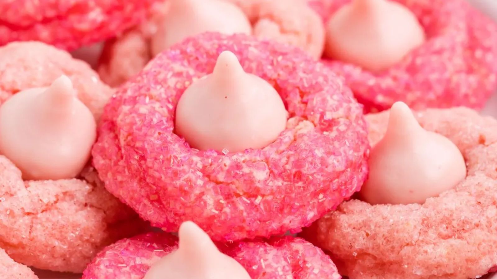 Strawberry cookie close up shot.