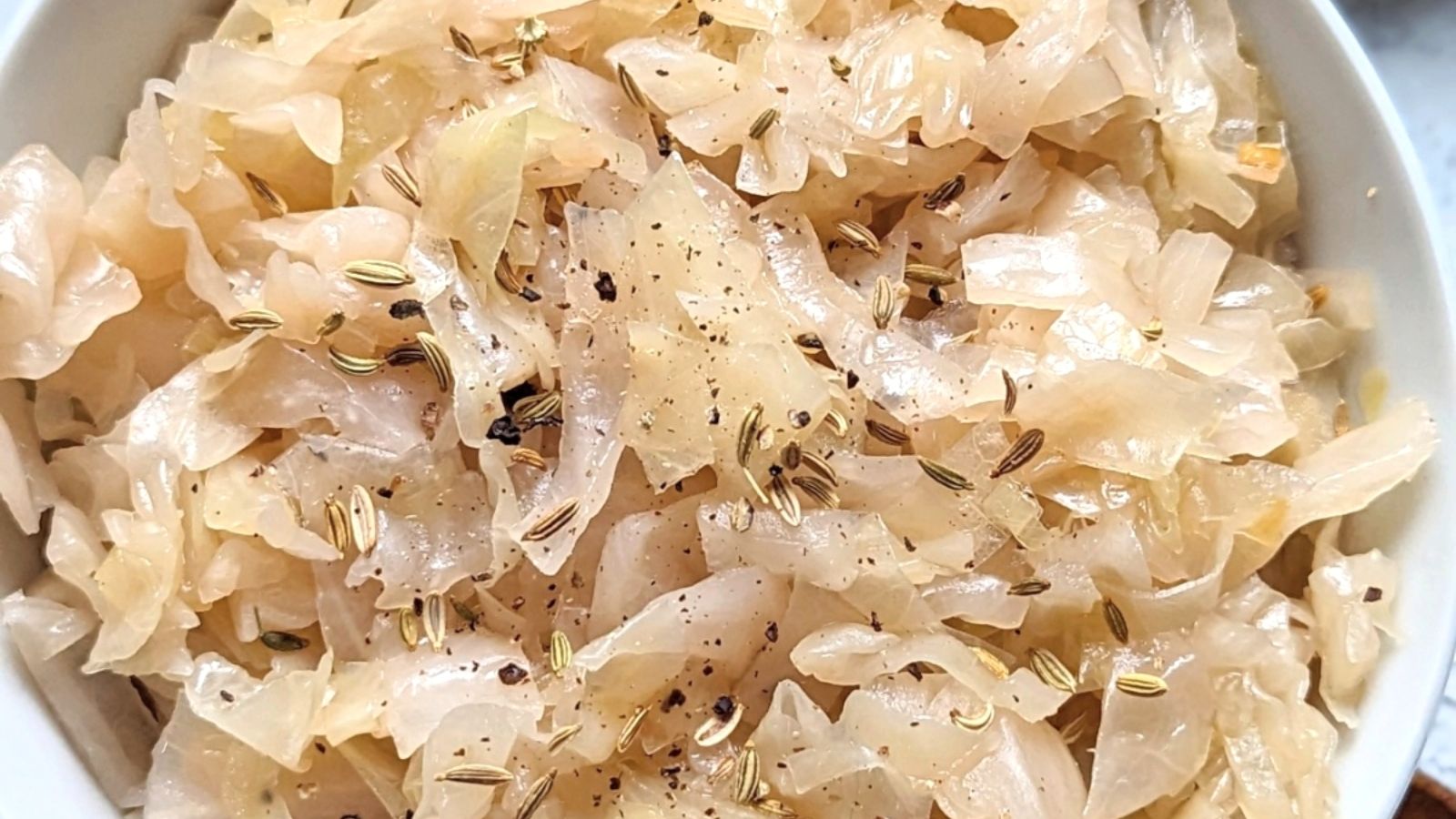Cabbage dish close up shot.