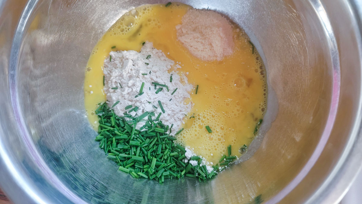 Ingredients added to a bowl.