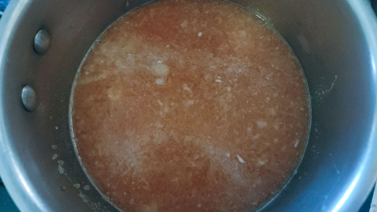 All of the ingredients added to the pan.