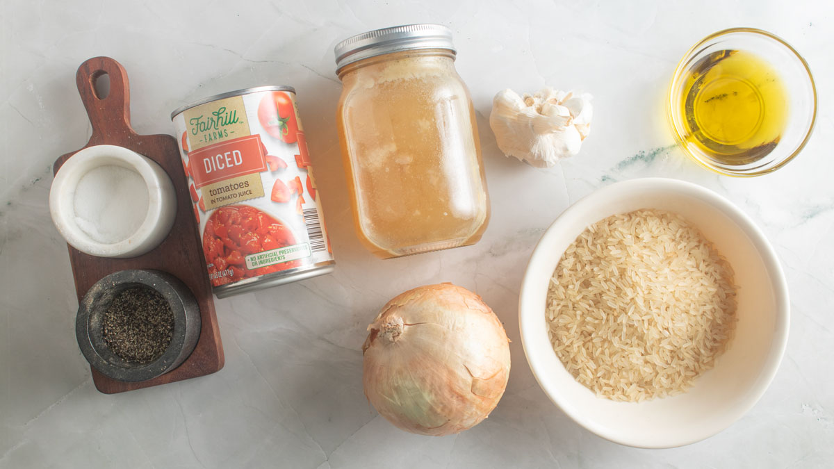 Ingredients for Mexican rice