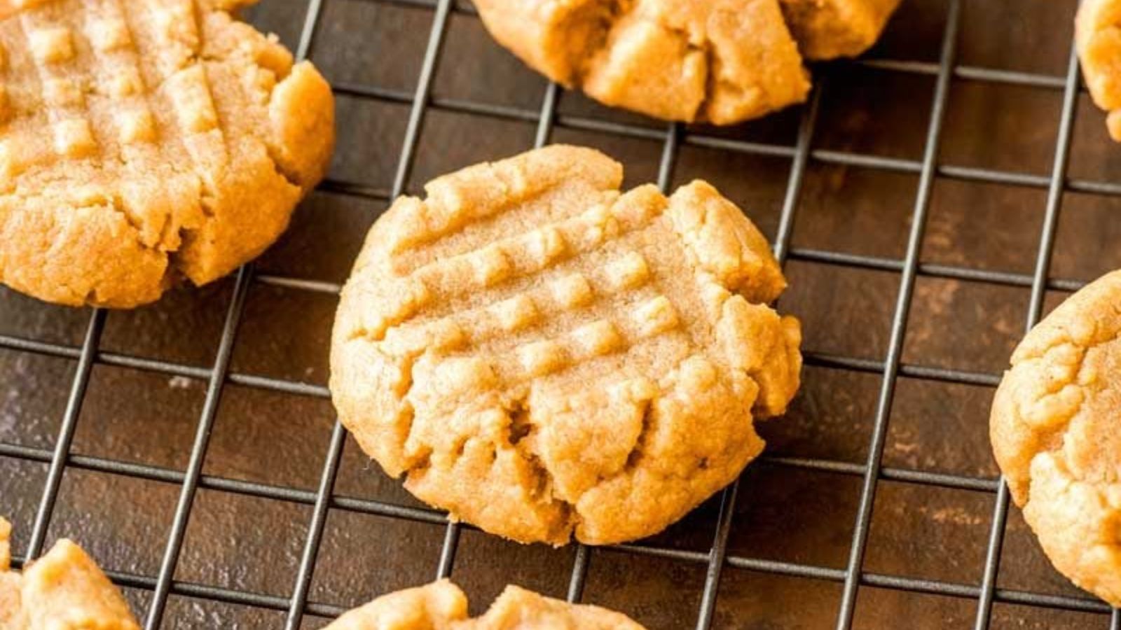 Peanut butter cookies close up.