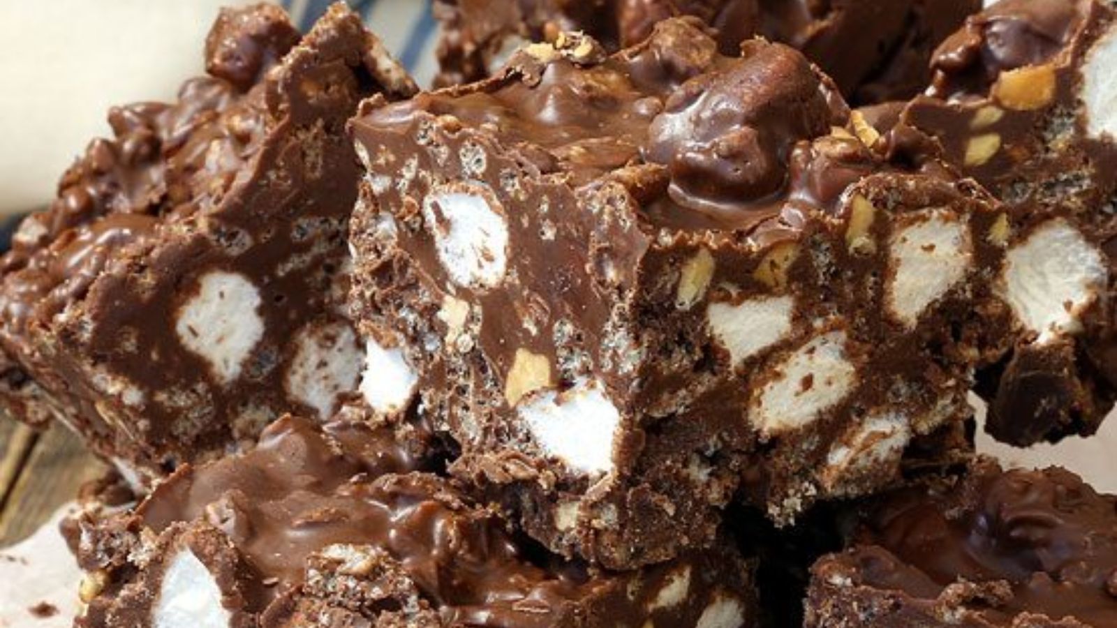 Avalanche rocky road bars close up shot.