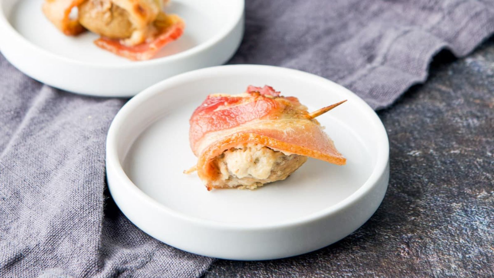 Mushrooms wrapped in bacon.