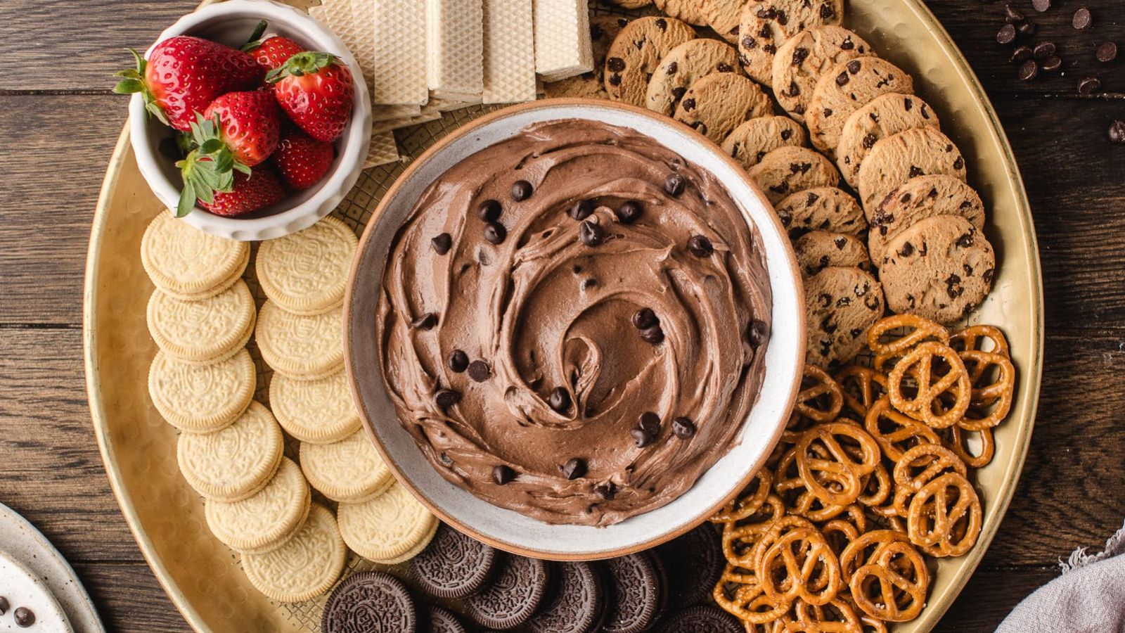 Brownie batter dip with biscuits on the side.
