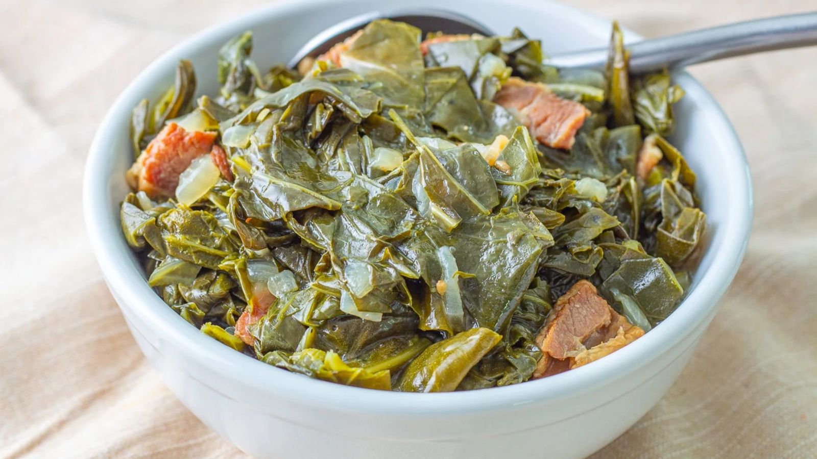 Collared greens in a bowl. 