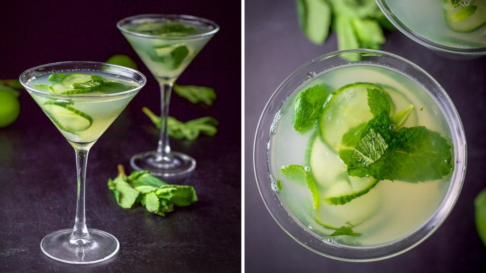 Cucumber martini with mint.