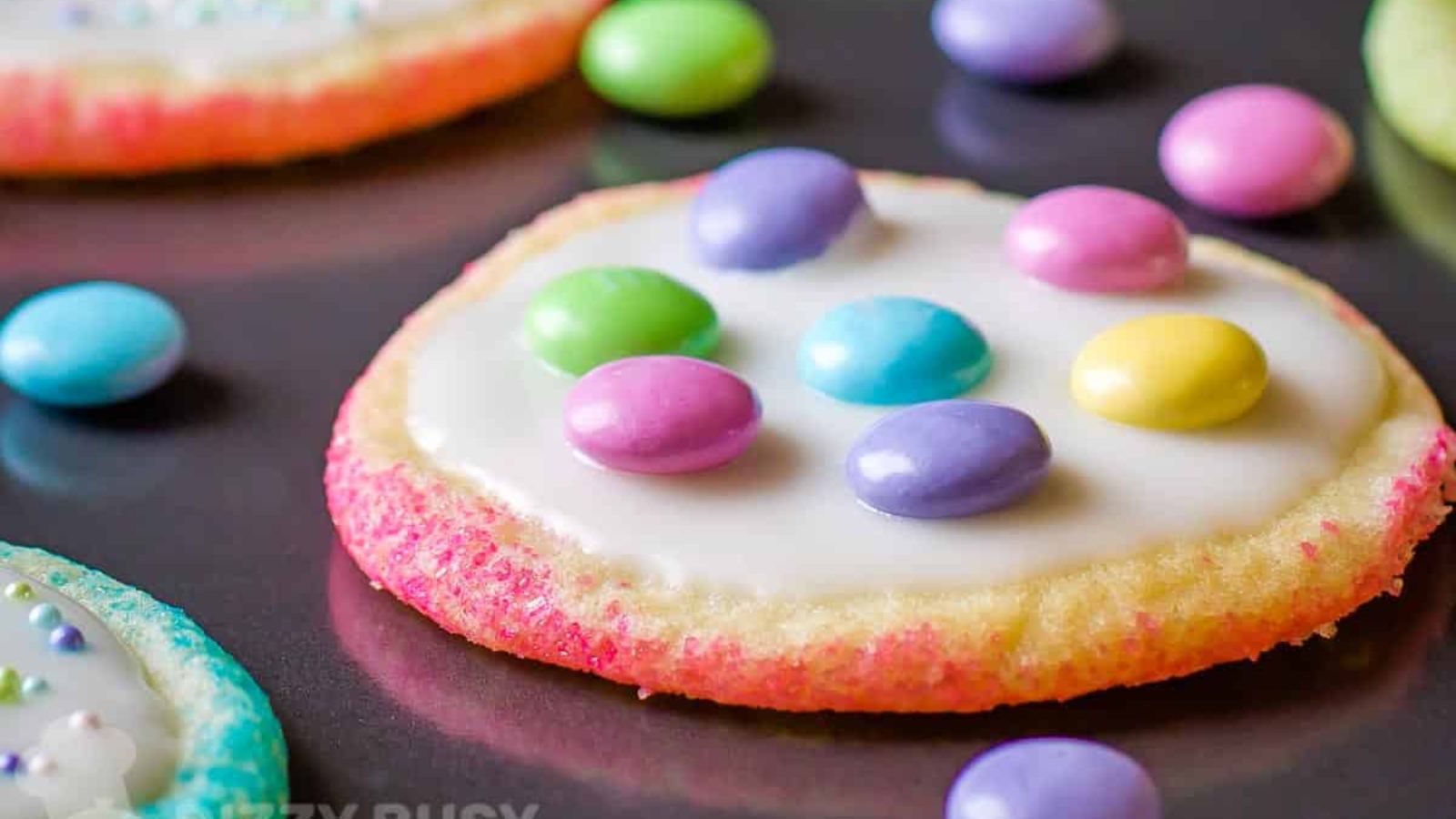 Easter sugar cookies close up.