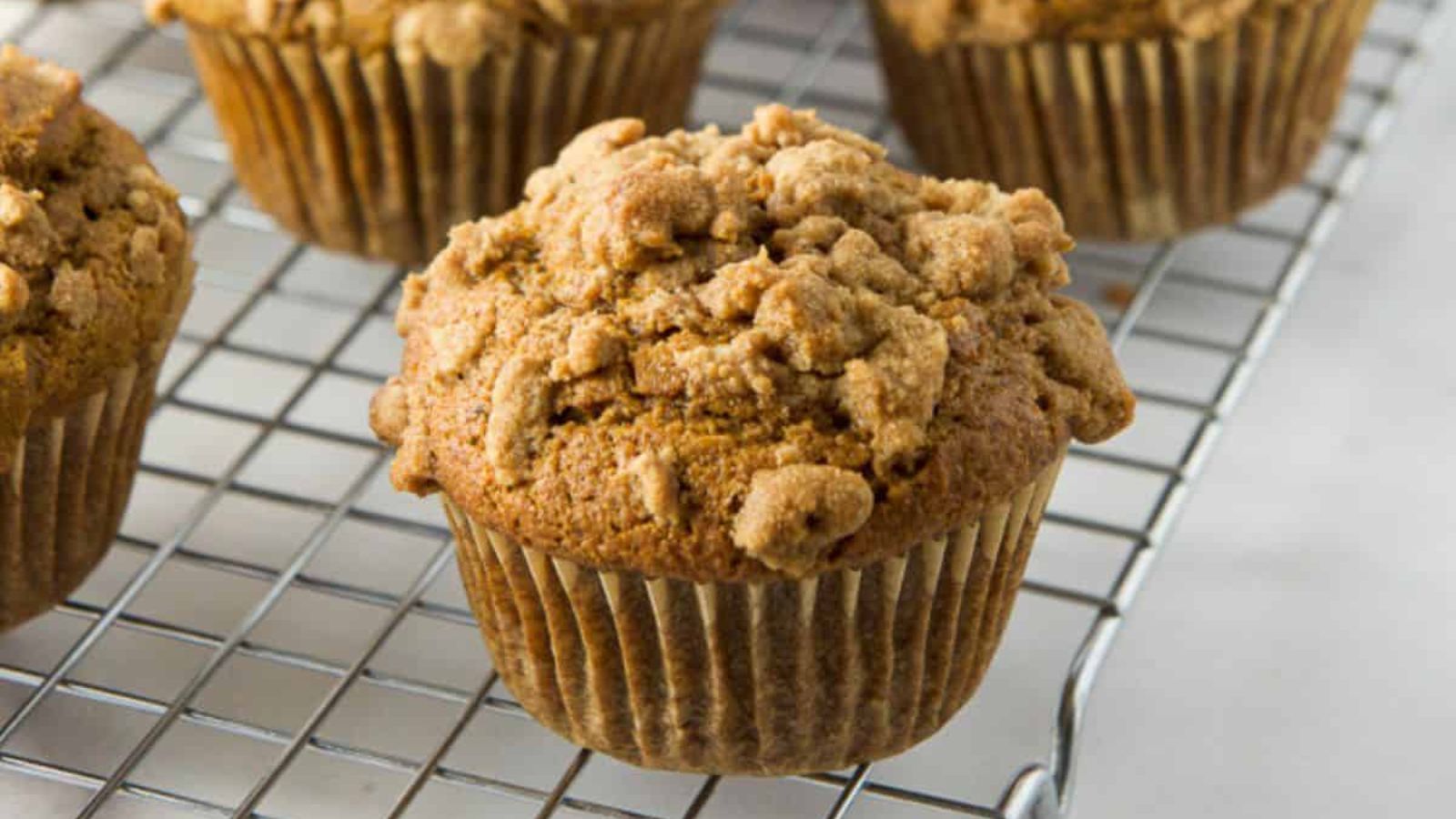 Pumpkin muffin close up.