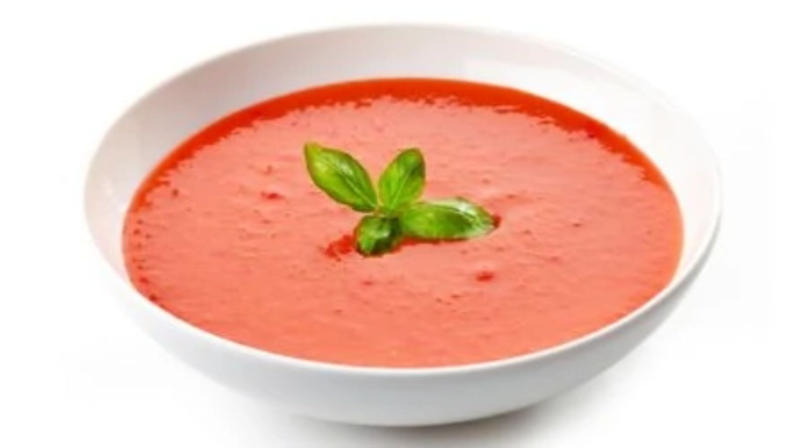 Tomato soup in a bowl.