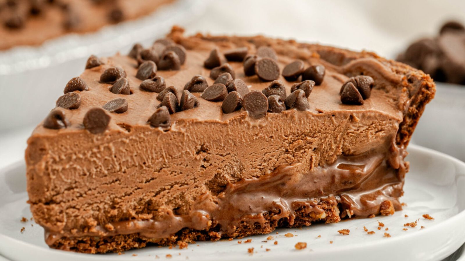 A slice of chocolate cake.