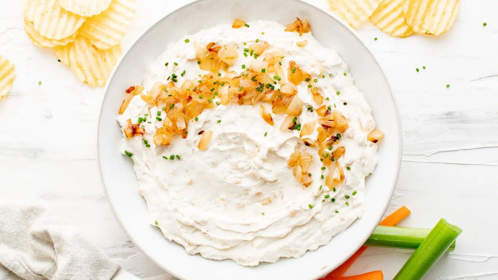 Onion dip in a bowl.