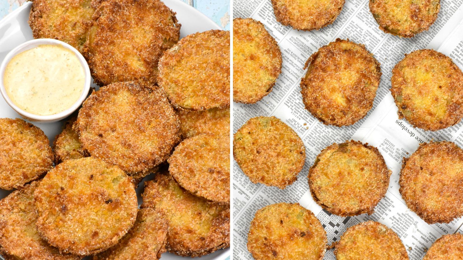 Fried green potatoes with dip.