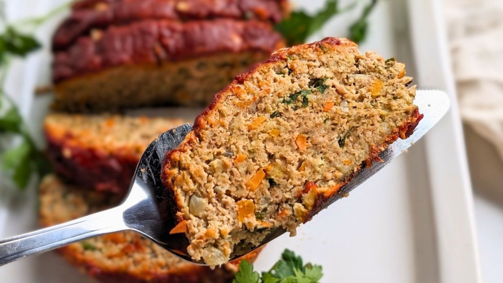 Elk meatloaf close up shot.