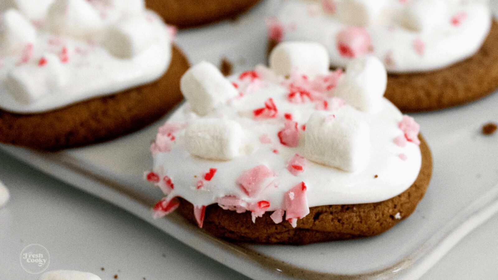Cookies with marshmallows on top.