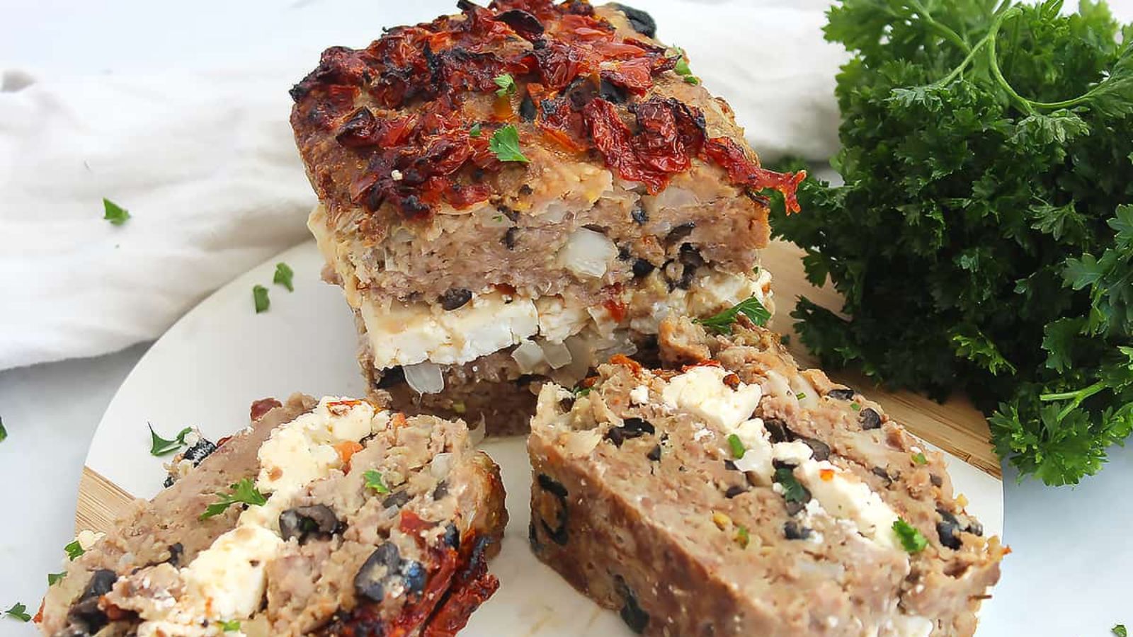Lamb meatloaf with feta.