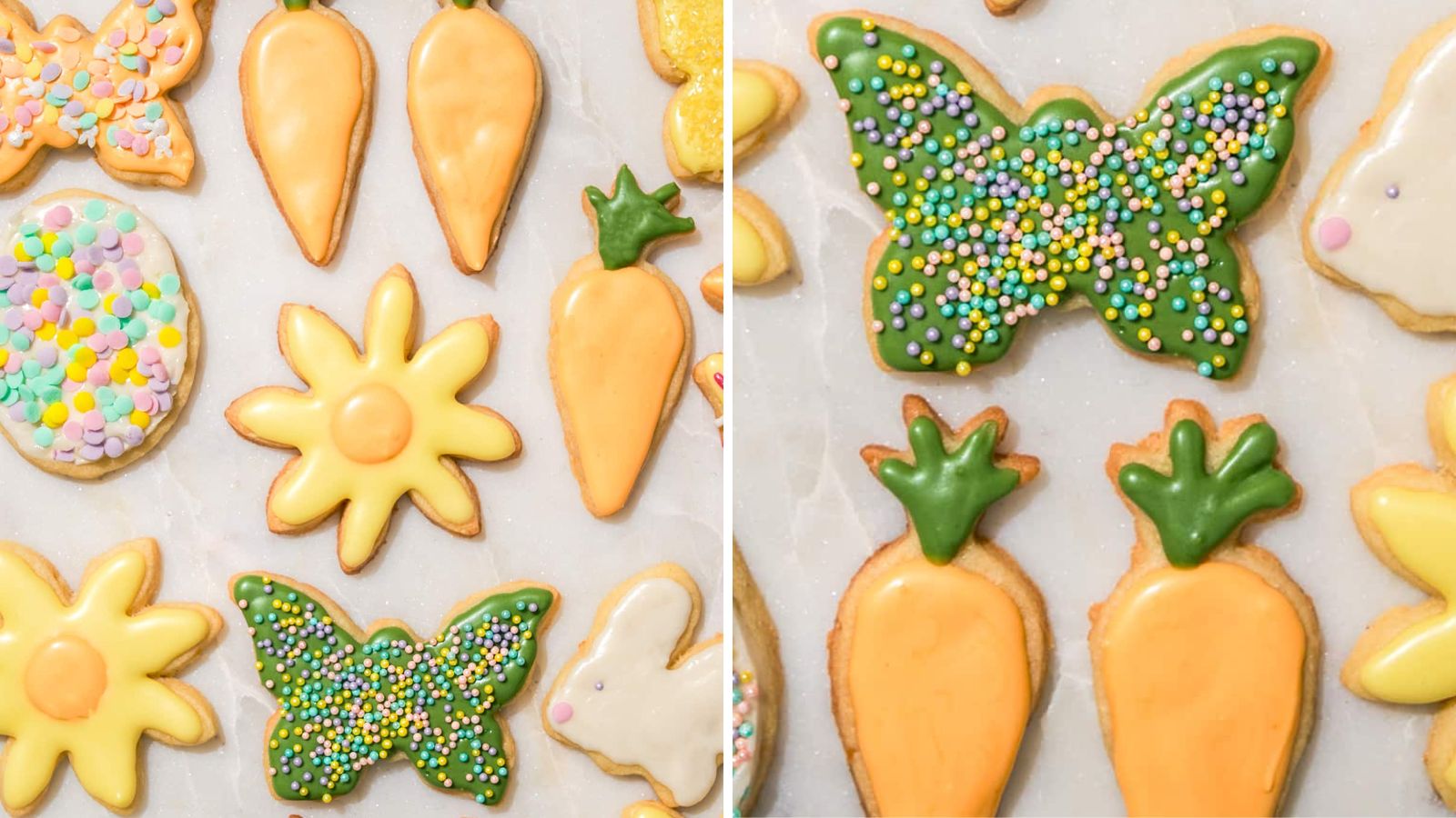 Easter cookies in different shapes.