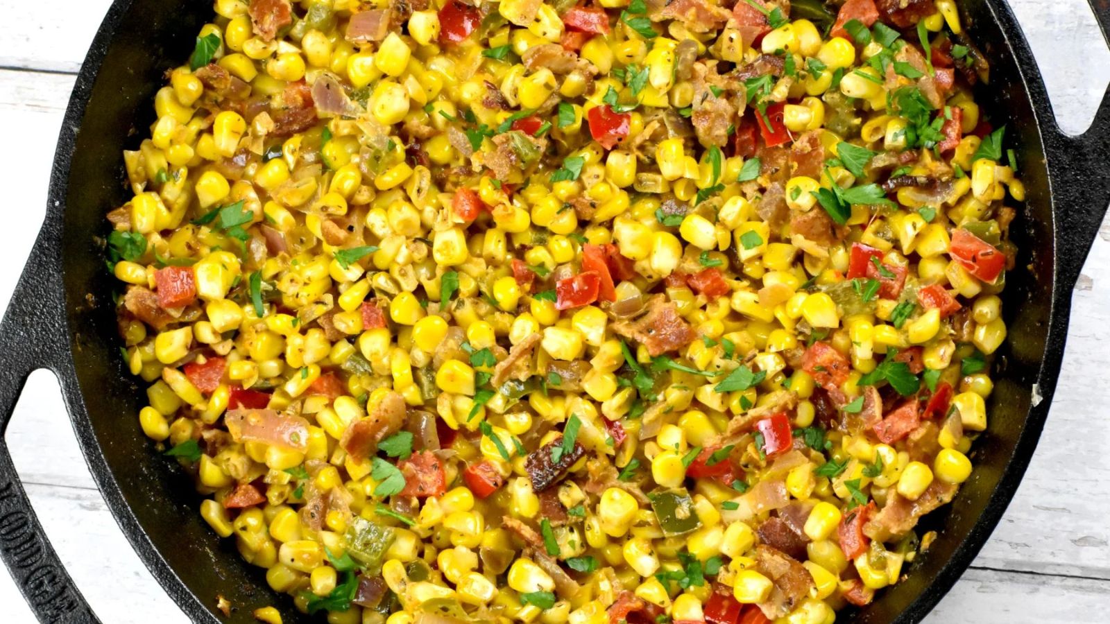 Maque choux in a pan.