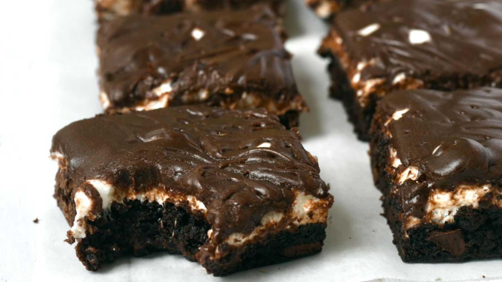 Mud brownies close up shot.