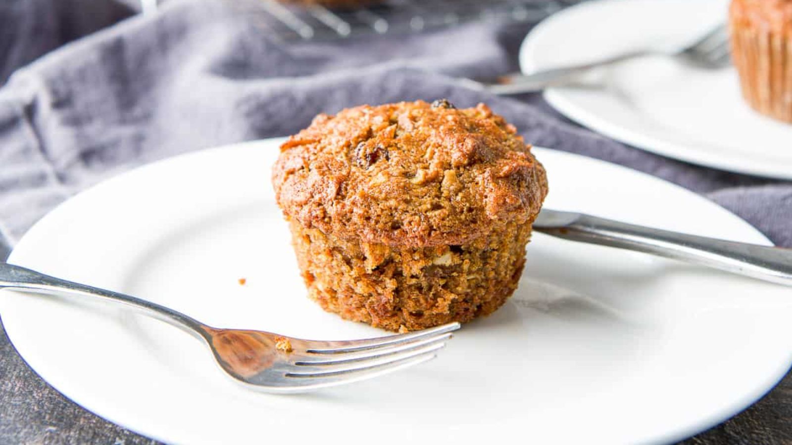 Morning glory muffins on a plate.