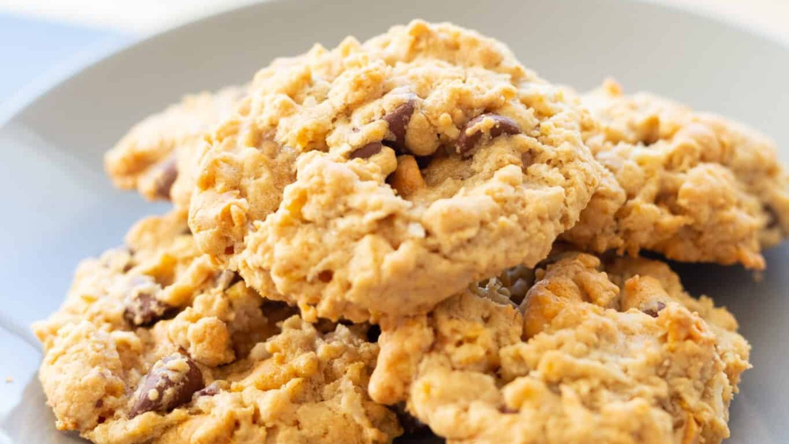 Ranger cookies on a plate.