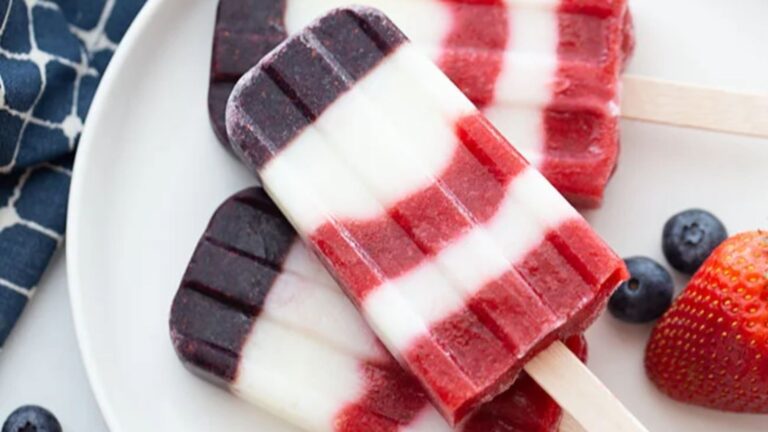 Red, white and blue popsicles.